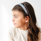 Faded Blue Faye Floral 2cm Headband