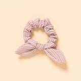 Peony Summer Stripe Knot Scrunchie