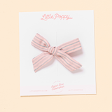 Peony Summer Stripe Bow Clip