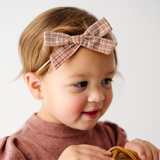 Brick Glen Plaid Headband Bow