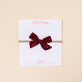 Cabernet Chiffon Dot Headband Bow