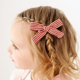 Red Faded Stripe Bow Clip