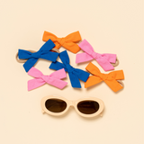 Bright Orange Summer Poplin Bow Clip