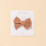 Dusty Pink Chunky Gauze Bow Clip