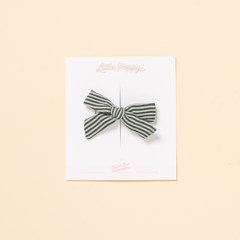 Green Faded Stripe Bow Clip