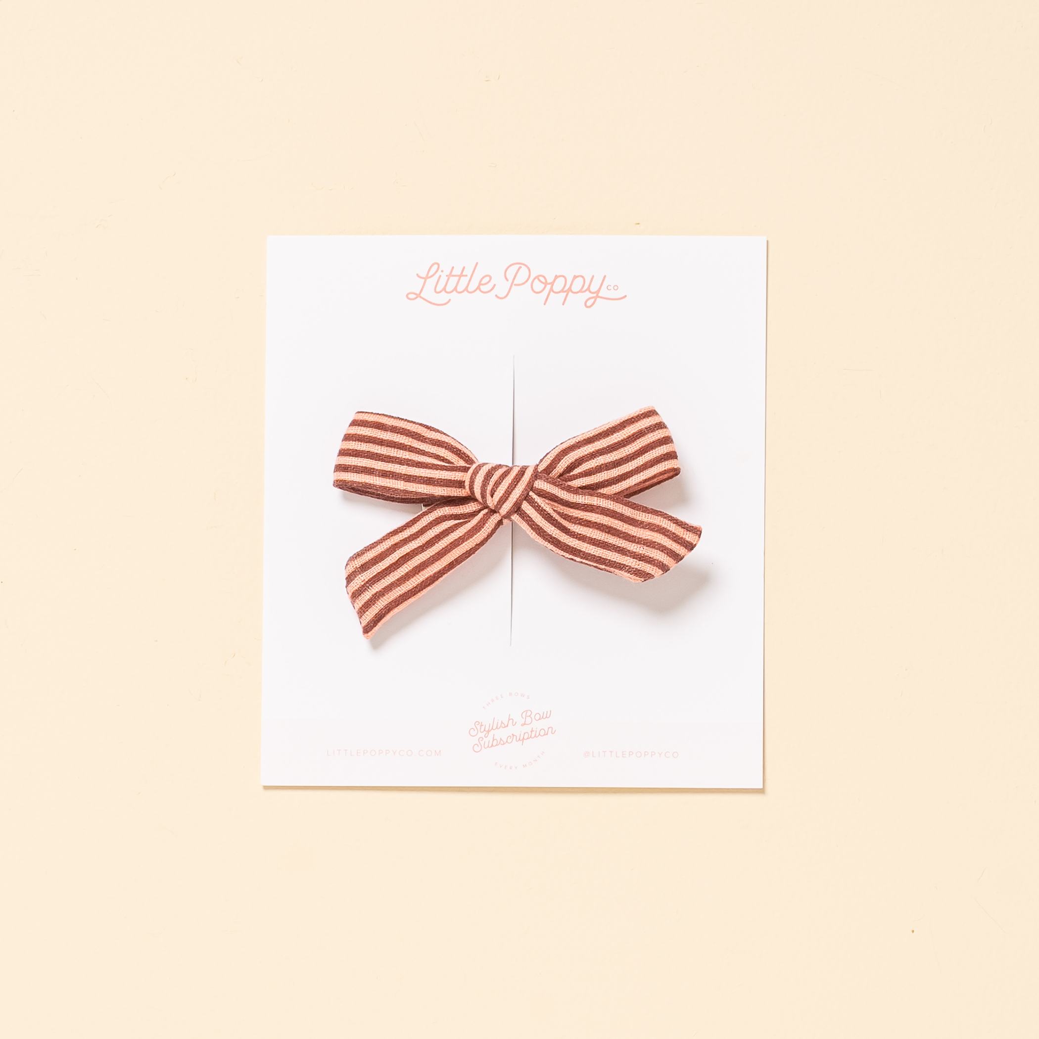 Red Faded Stripe Bow Clip