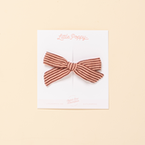 Red Faded Stripe Bow Clip