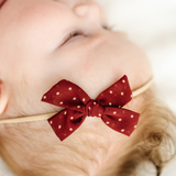 Cabernet Chiffon Dot Headband Bow