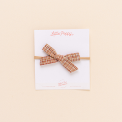 Brick Glen Plaid Headband Bow