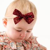 Cabernet Chiffon Dot Headband Bow