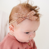 Brick Glen Plaid Headband Bow