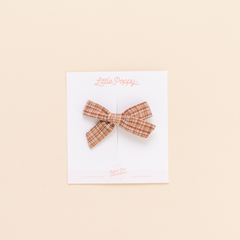 Brick Glen Plaid Bow Clip