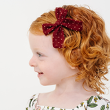 Cabernet Chiffon Dot Bow Clip