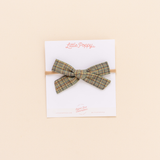 Olive Glen Plaid Headband Bow