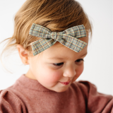 Olive Glen Plaid Headband Bow