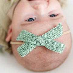 Fern Spring Knit Headband Bow