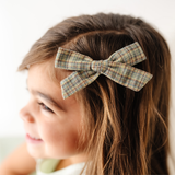 Olive Glen Plaid Bow Clip