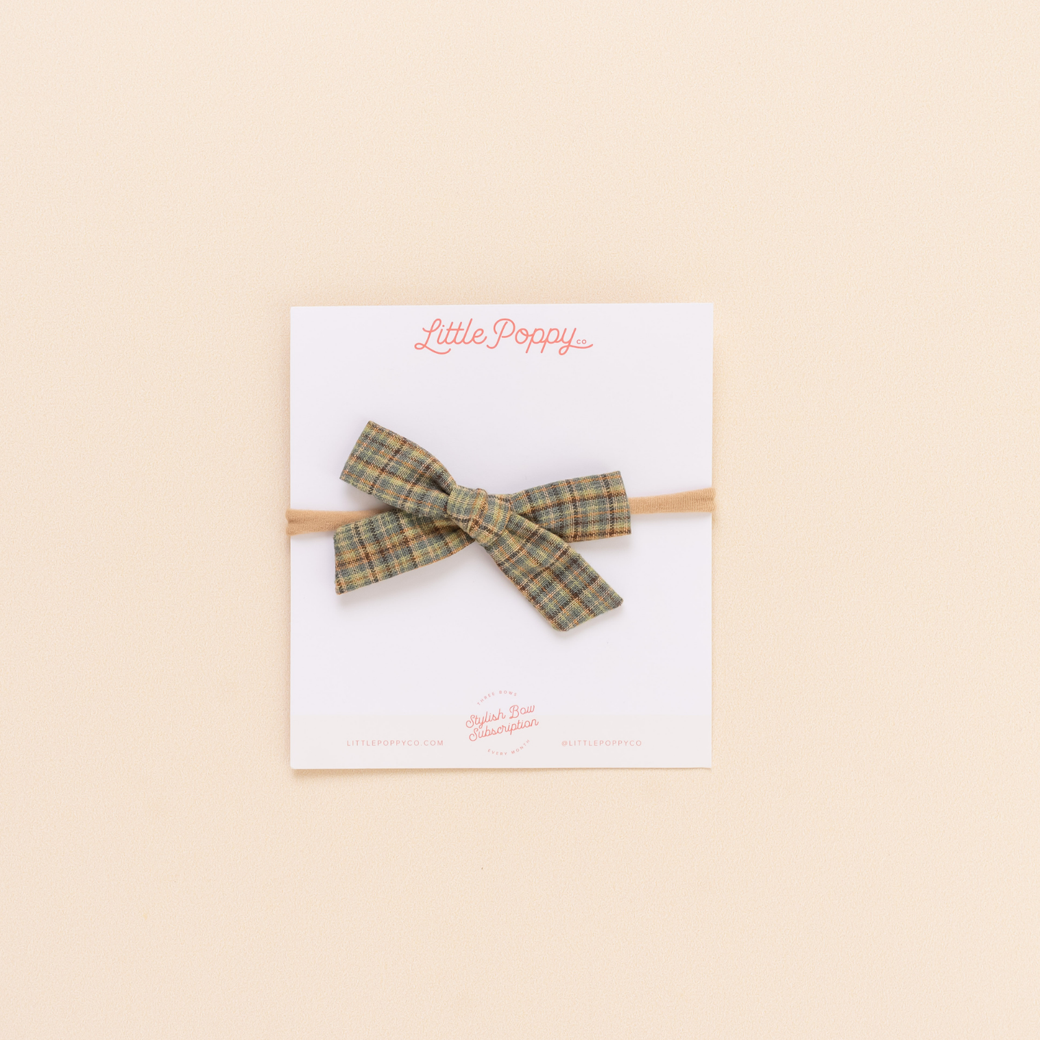 Olive Glen Plaid Headband Bow