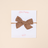 Taupe Chiffon Dot Headband Bow