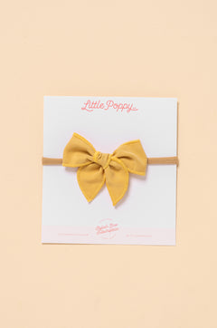 Mustard Summer Poplin Headband Bow