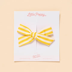 Buttercup Summer Stripe Bow Clip