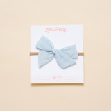 Pastel Blue Spring Dobby Headband Bow