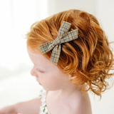 Olive Glen Plaid Bow Clip