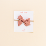 Blush Satin Crepe Headband Bow