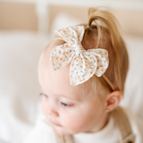 Ivory Calla Floral Headband Bow