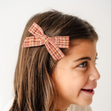 Scarlet Glen Plaid Bow Clip