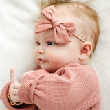 Blush Satin Crepe Headband Bow