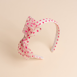 Magenta Flocked Hearts 2cm Greta Headband