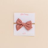 Blush Satin Crepe Headband Bow