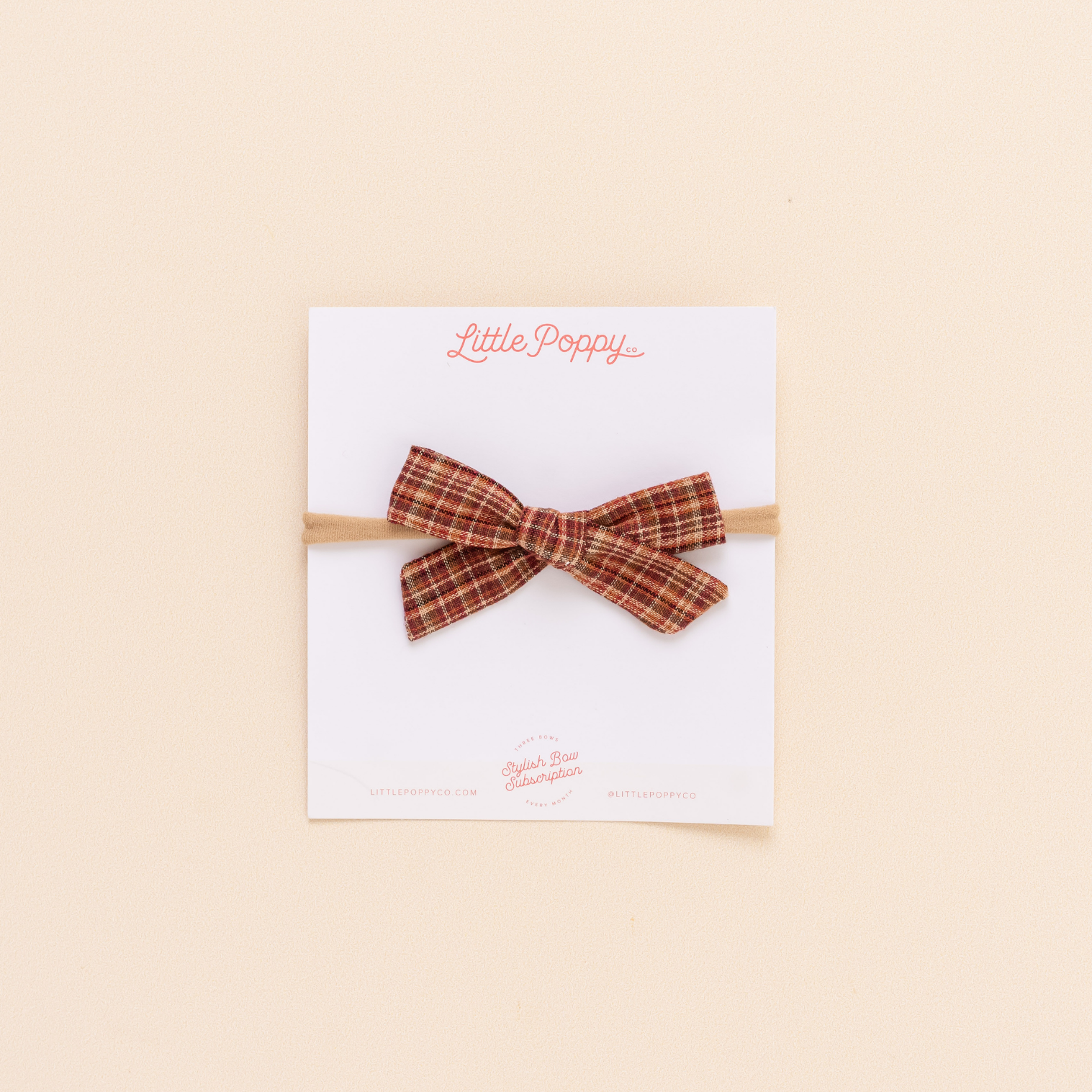 Scarlet Glen Plaid Headband Bow