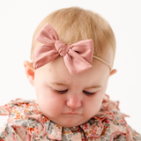 Blush Satin Crepe Headband Bow