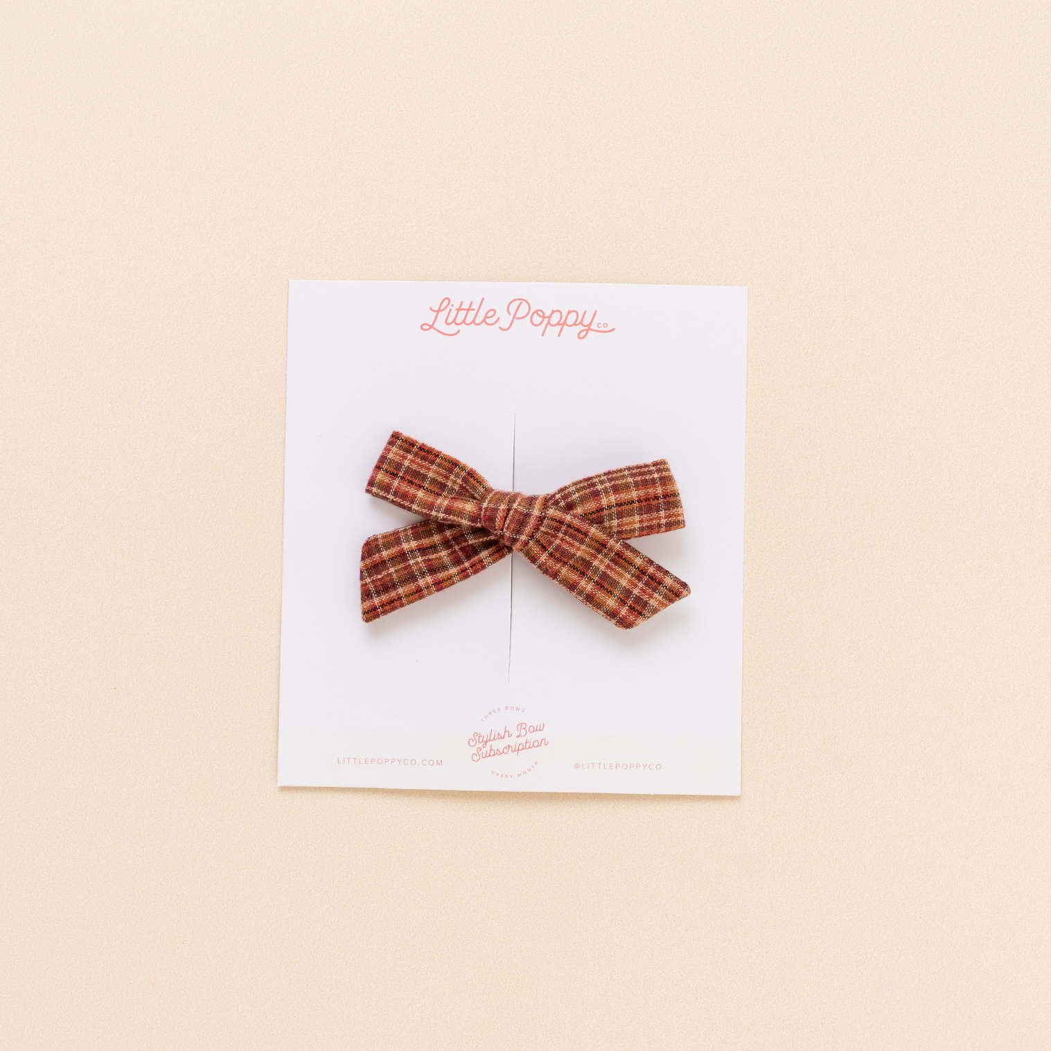 Scarlet Glen Plaid Bow Clip