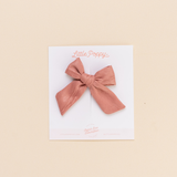 Blush Satin Crepe Bow Clip