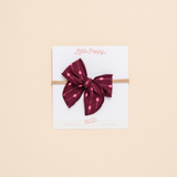 Maroon Dotted Jacquard Headband Bow