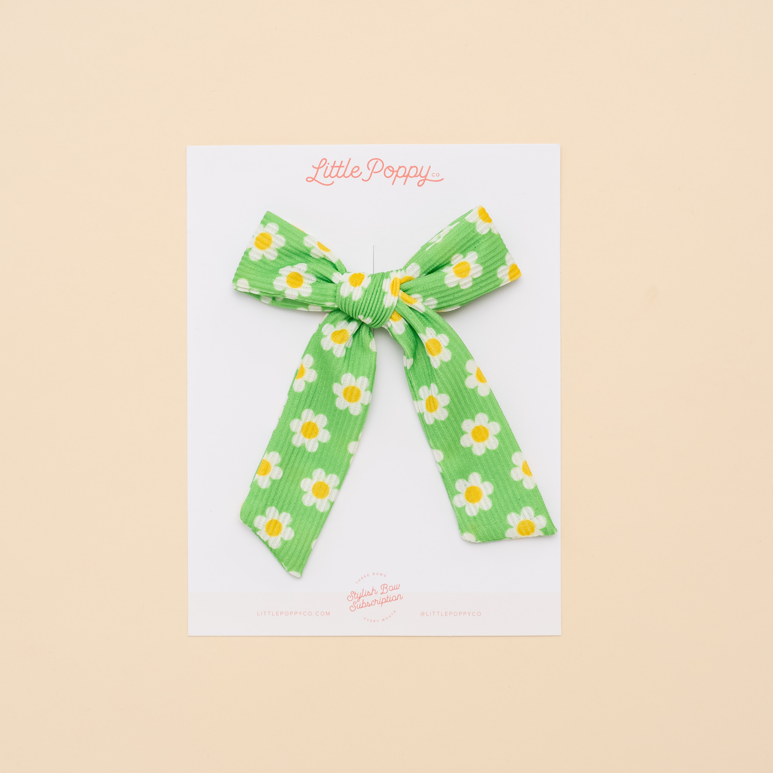 Lime Daisy Bow Clip