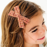 Scarlet Glen Plaid Bow Clip