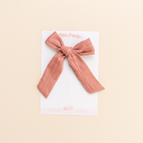 Blush Satin Crepe Bow Clip