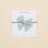 Pale Blue Calla Floral Headband Bow