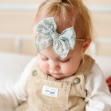 Pale Blue Calla Floral Headband Bow