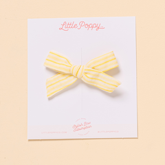 Citron Summer Stripe Bow Clip