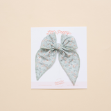 Pale Blue Calla Floral Bow Clip