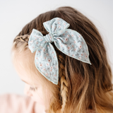 Pale Blue Calla Floral Bow Clip