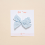 Pastel Blue Spring Dobby Bow Clip