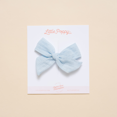 Pastel Blue Spring Dobby Bow Clip