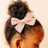 Beige Dotted Jacquard Bow Clip