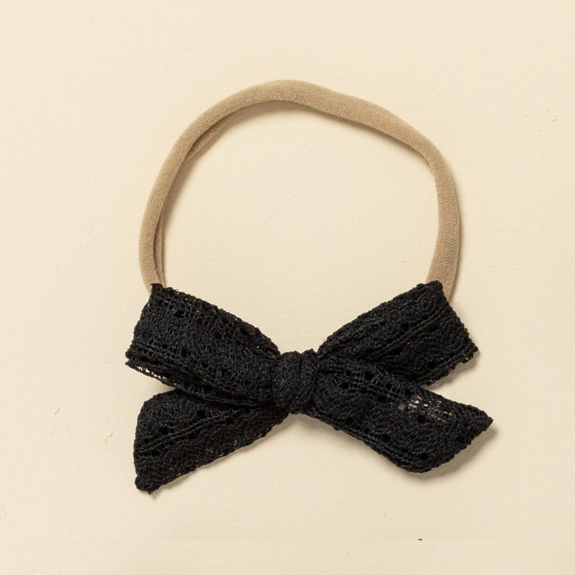 Black Woven Crochet Headband Bow